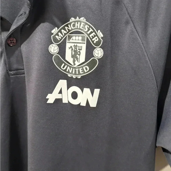 2017/18 Manchester United Football Soccer Adidas Polo Shirt - Picture 3 of 8